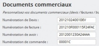 Paramétrage du numérotation des documents